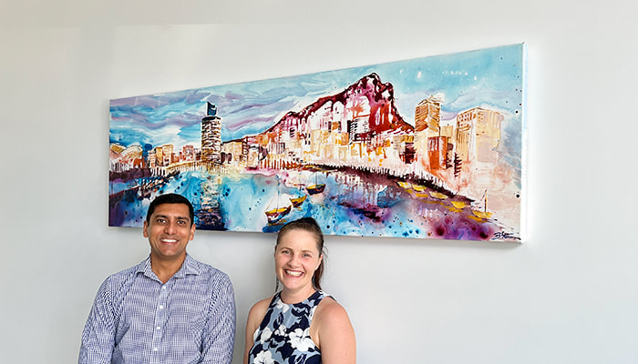 Brenda Stone painting at Evergreen Financial Advisers Townsville