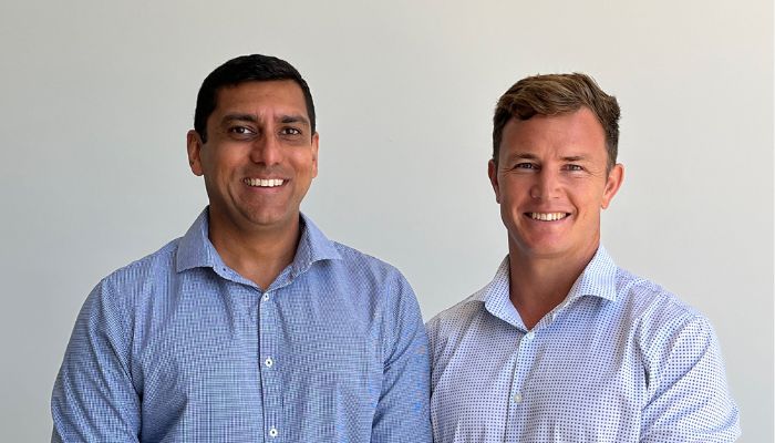 Roshan Pandalai and Yannick Fitzsimmons at Evergreen Financial Advisers in Townsville